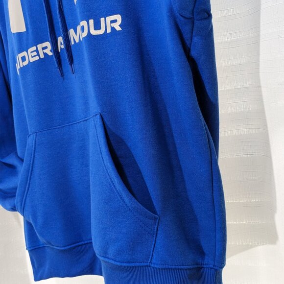 'Under Armour' Men's Rival Fleece Big Logo Hoodie - Versa Blue  Size  XL NWT - Picture 6 of 9